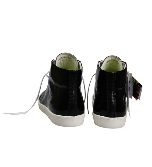 Handmade sneakers black leather
